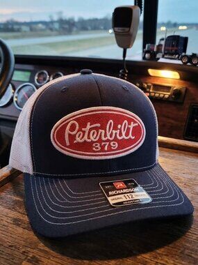 Peterbilt 379 Semi Truck Patch Navy Blue White Richardson 112 Snapback Hat Drive